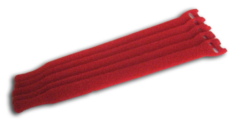 Picture of Red Velcro Cable Wrap 5 pack