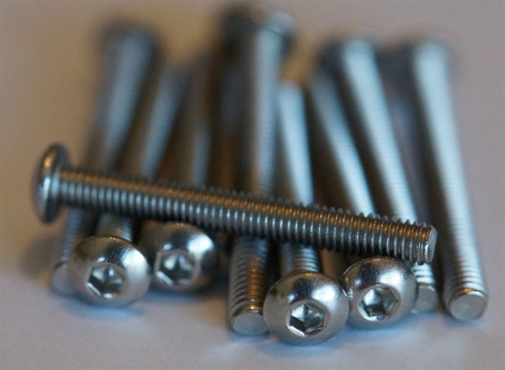 Picture of 10 x 3mm x 25mm Button Head Stainless Threads