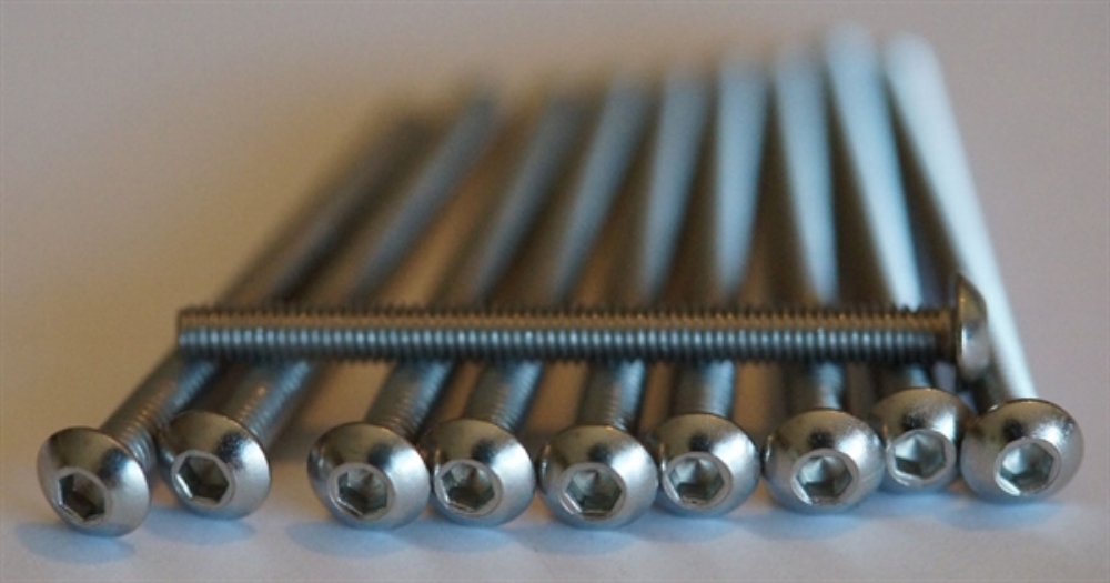 Picture of 10 x 3mm x 35mm Button Head Stainless Threads