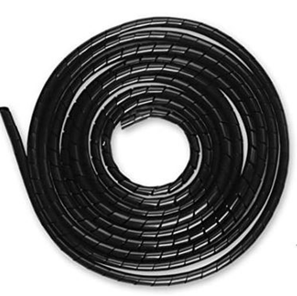  5 meters (15 feet) of 1/4 Black Spiral Wrap