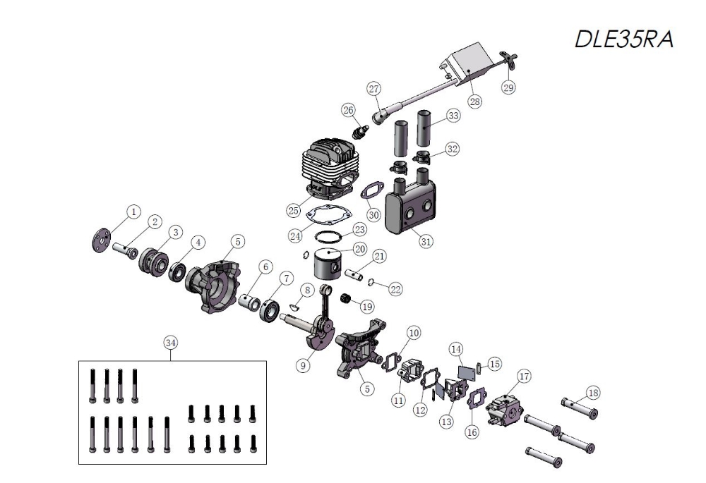 DLE35RA Exploded View