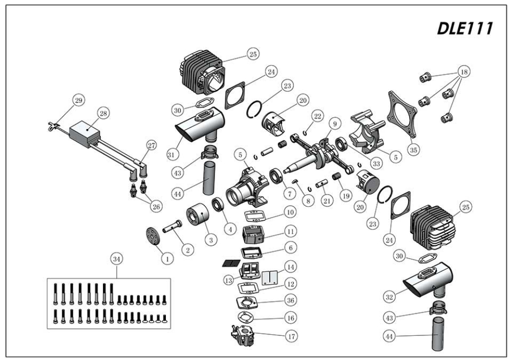 DLE111 Exploded View